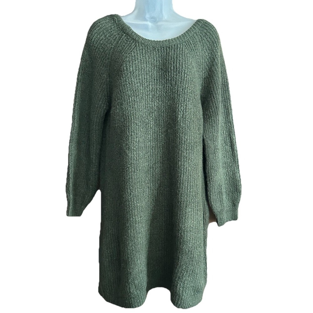 Harper Heritage Sweater‎ Dress Women's Medium Long Sleeve Knee Length Green